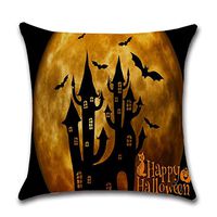 Bosji (45 x 45cm) Pillow Covers,Horror Halloween Decorative Castle Ghost Festival Throw Pillowcase Home Decor Cloth 2 Sides Printed Zipper Sofa Pillow Case