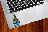 Potted Cactus Succulent Plants - D2 - Stained Glass Style - Vinyl MacBook Laptop Trackpad Tablet Decal - Copyright 2016 Yadda-Yadda Design Co. (Size Choices) (SM 2"w x 3.75"h)