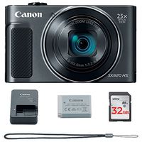 Canon PowerShot SX620 Digital Camera w/25x Optical Zoom - Wi-Fi & NFC Enabled (Black) - Memory Card Bundle (Camera + 32GB Memory Card)
