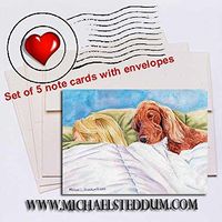 Michael Steddum Lucky Dog, Irish Setter Note Card Set