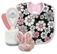 Stephan Baby 4 Piece Bathing Gift Set, Vintage Petal