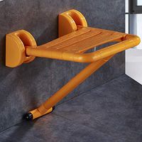 Bath Stool Barrier-Free Bathroom Folding Stool Shower Stool Change Shoes Chair Bathroom Old Man Shower Wall Chair Bath Seat Stool (Color : Yellow)