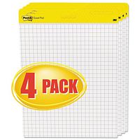 Post-it 560VAD4PK Easel Pad,Self-Stick,Faint Grid,30 Sheets,25-Inch x30-Inch,4/CT,WE