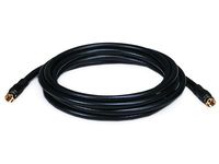 Monoprice 10ft RG6 (18AWG) 75Ohm, Quad Shield, CL2 Coaxial Cable with F Type Connector - Black