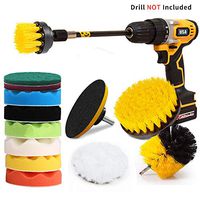 14Pcs Drill Brush Attachment Set, Power Scrub Pads Drill Brush Kit, Scrub Pads&Sponge, Power Scrubber Brush with Extend Long Attachment for Kitchen, Bathroom, Auto, Grout, Carpet, Shower
