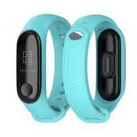 Mijobs Compatible Xiaomi Mi Band 3, Soft Silicone Replacement Bands Breathable Soft Strap Bracelet Accessories Compatible Xiaomi Mi Band 4 Smart Watch Bracelet Wristband with Clasp (Sky Blue)