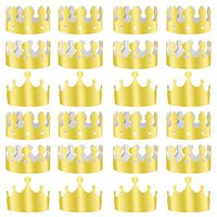 TUPARKA 36 PCS Paper Crowns Hat Gold Foil Crowns Paper Party Hat for Birthday Party, Baby Shower