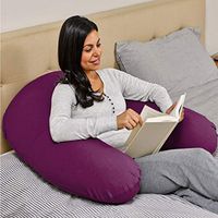 Yogibo Support Reading Pillow Unique U-Shaped Backrest With Arms, Provides A Lift for Watching TV, Gaming, Working, Filled with Soft Micro-Beads, Purple
