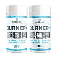 Rethink Nutrition Fat Burner Bundle - BurnerPM & Burner+, Nighttime & Daytime Fat Loss, Sleep Aid, Stress Relief, Relaxation, Focus, Clean Energy, Weight Loss, for Men and Women