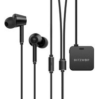 Active Noise Cancelling Earbuds, BlitzWolf ANC Noise Cancelling Bluetooth Earphones with 7 Hours Playtime, Bluetooth Earbuds Built-in Microphone & Remote (IPX4, Clothes Clip)