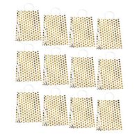 Paper Gift Bags with Handles, 12-Pack Party Favor Bags for Baby Showers, Weddings, Birthdays, Gold Foil Polka Dots, 8.6 x 11 x 4.3 Inches
