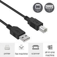 ABLEGRID 6ft USB Cord Cable Lead for Crosley USB Turntable Turn Table Record Player(with Ferrite Core)
