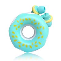QearFun Candy Color Donut Earphone in Ear Earbud with Microphone and Cord Wrapper Set Winder for Smartphone Mp3 (Blue)