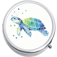 Watercolor Sea Turtle Medicine Vitamin Pill Box
