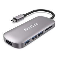 USB C Hub, HooToo 6-in-1 USB C to 4K HDMI Adapter with 100W Power Delivery, SD Card Reader, 3 USB 3.0 Port for MacBook/Pro/Air/iMac and Type C Windows Laptops - (2019 Upgrade)