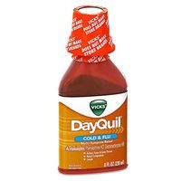 Vicks Dayquil Cold and Flu Relief Liquid, 8 Fluid Ounce - 12 per case.