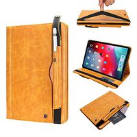 iPad 6th Generation Case, TechCode Premium Business Folio Cover Stand Case with Pencil Holder Auto Wake/Sleep Document Pocket Sleeve for 9.7 inch iPad Air1/Air2/Pro 9.7/6th Gen/5th Gen, Yellow