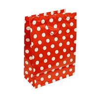 JAM PAPER Polka Dot Bags - 17 x 23 x 9 - Red -Sold Individually