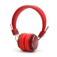 Wireless Headphones,NIA Q8 Multifunctional Foldable Bluetooth Headphones with Microphone, Micro SD Card Player, Built-in FM Radio -Red