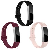 OenFoto Bands Compatible Fitbit Alta/Alta HR/Ace, Adjustable Soft Silicone Bracelet Replacement Accessory Wristband for Fitbit Alta/Alta HR/Ace,Women Men, Black,Sand Pink,Wine Red Large