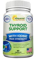 Premium Thyroid Support Supplement with Iodine (180 Capsules) - Best Herbal & Vitamin Complex w/ B12, Ashwagandha, Bladderwrack & Kelp - Helper for Healthy Hormone, Energy, Metabolism, Weight Loss