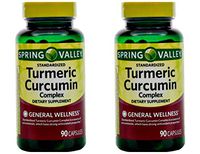 Spring Valley Standerdized Complex Turmeric Curcumin Dietary Supplement Capsules, 500 mg, 90 count, 2 pk