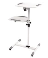 ProHT 2-Shelves Universal Mobile Projector/Laptop Trolley (05486A), Sit-Stand Laptop Desk Cart, Adjustable Projector Stand/Rolling Computer Stand, Rotated 360° and Tilted up to 35° .White
