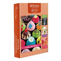 Pack of 12 Religious Birthday Cards, Boxed Enclosure Cards 4 Designs with Envelopes. Includes KJV Scripture on Each Card