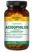 Country Life - Natural Dairy-Free Acidophilus with Pectin - 250 Vegan Capsules