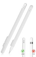 TXEsign Protective Silicone Sleeve Pen Skin Cover Holder for 2nd Generation Apple Pencil (Set of 3) (White)