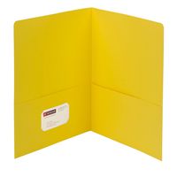 Smead Two-Pocket Heavyweight Folder, Letter Size, Yellow, 25 per Box (87862)