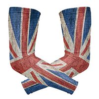 ZZKKO Retro British Flag Cooling Arm Sleeves Cover Uv Sun Protection for Men Women Running Golf Cycling Arm Warmer Sleeves 1 Pair