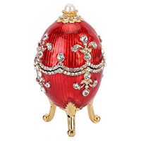 fo sa Easter Egg Brilliant Diamonds Metal Crafts Home Desktop Decor Gifts Jewelry Box Jewelry Organizer Easter Egg Toy
