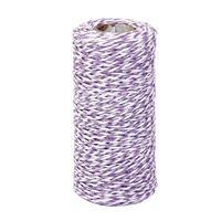 OxoxO 100YD White + Purple Wrap Gift Cotton Rope Ribbon Twine Rope Bottle Gift Box Line Design 2MM