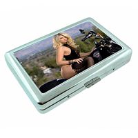 Ohio USA Pin Up Girls Model S6 Silver Cigarette Case Metal Wallet Id Holder 4" X 2.75" RFID Protection