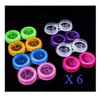 6 X Set of Plastic Contact Lens Storage Soaking Cases L + R Marked
