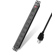 ONSMART PDU Surge Protector Power Strip- 8 Outlets with Surge Protection- 6 Ft Long 14 AWG Heavy Duty Cable- 900J Surge Protection-Metal Casing- Rack Mount -1U/15A/- Overload Breaker Switch- Black