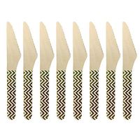 Amosfun 8 Pcs Wooden Knives Cutlery Set Disposable Party Flatware Serving Knives for Wedding Birthday Party