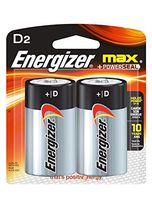Energizer Max D Batteries, Double-pack E95BP-2 Alkaline, 1 Pack of 2