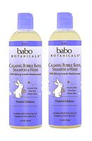 Babo Botanicals Natural Lavender Meadowsweet 3 in 1 Baby Bubble Bath Shampoo Wash - Sulfate Free, 15 Ounce - 2 PACK