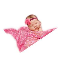Coberllus Newborn Boy Girl Photography Props Newborn Wraps Baby Props Photo Wrap Lace Yarn Cloth Blanket (Rose Red)