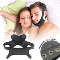 Anti Snoring Chin Strap - Adjustable Snore Reduction Belt for Men Women, Ultra-Breathable Skin-Friendly Sports Mesh Materials, Patent Design with Promoting Blood Circulation Magnets (Grey)
