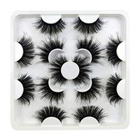8D Mink Eye Lashes 7 Pairs 25mm False Eyelashes Wispy Fluffy Cruelty-free Thick Long Faux Mink Eye Extension Makeup Tools