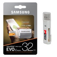 Samsung 32GB MicroSD HC Class 10 UHS-1 Mobile Memory Card up to 95MB/s Read speed (MB-MP32GA) with MicroSD to SD Adapter, USB 2.0 MemoryMarket Dual Slot MicroSD & SD Memory Card Reader