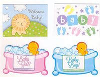 Assorted New Baby Gift Card Tags - 1 dozen (12)
