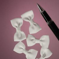 White Grosgrain Bowties, 1-5/8" X 7/8"