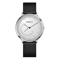 BERNY Hybrid Smart Watch Couple Watch for Men and Women, Pedometer Calories Monitor Fitness Tracker with SOS Function, Compatible with iPhone and Android (Black-1, Female)