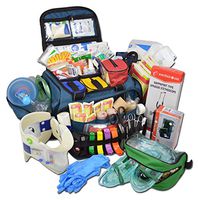 Lightning X Extra Large Medic First Responder EMT Trauma Bag Stocked First Aid Deluxe Fill Kit C (Blue)