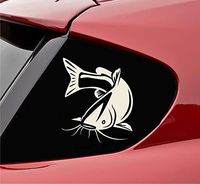 Slap-Art Catfish Silhouette Vinyl Decal Sticker (Beige)