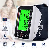 Blood Pressure Monitor,Digital BP Cuff Blood Pressure Cuff Voice Broadcast Automatic Large Backlight Display Upper Arm Blood Pressure Monitor Pulse Rate Monitoring Meter BP Machine,2 * 99 Memory Mode